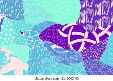 Abstract black strokes, Hand sketched Vector Pattern. Abstract background in geometric style. Abstract multicolored geometric pattern