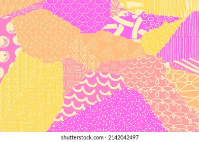 Abstract black strokes, Hand sketched Vector Pattern. Abstract background in geometric style. Abstract multicolored geometric pattern