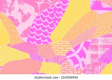 Abstract black strokes, Hand sketched Vector Pattern. Abstract background in geometric style. Abstract multicolored geometric pattern	
