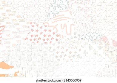 Abstract black strokes, Hand sketched Vector Pattern. Abstract background in geometric style. Abstract multicolored geometric pattern	
