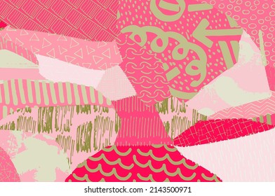 Abstract black strokes, Hand sketched Vector Pattern. Abstract background in geometric style. Abstract multicolored geometric pattern	
