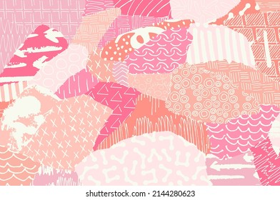 Abstract black strokes, Hand sketched Vector Pattern. Abstract background in geometric style. Abstract multicolored geometric pattern	