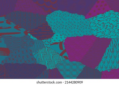 Abstract black strokes, Hand sketched Vector Pattern. Abstract background in geometric style. Abstract multicolored geometric pattern	