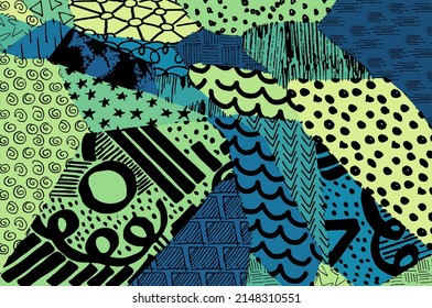 Abstract black strokes, Hand sketched Vector Pattern. Abstract background in geometric style. Abstract multicolored geometric pattern	
