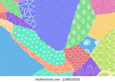 Abstract black strokes, Hand sketched Vector Pattern. Abstract background in geometric style. Abstract multicolored geometric pattern	
