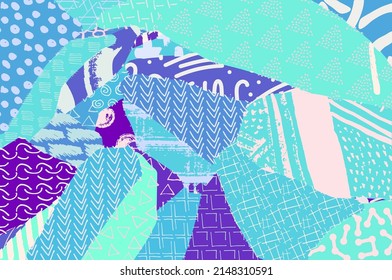 Abstract black strokes, Hand sketched Vector Pattern. Abstract background in geometric style. Abstract multicolored geometric pattern	
