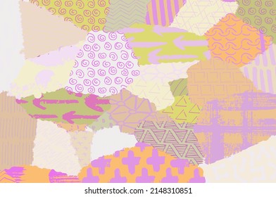 Abstract black strokes, Hand sketched Vector Pattern. Abstract background in geometric style. Abstract multicolored geometric pattern	
