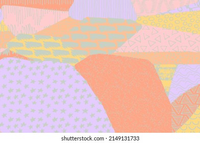 Resumen de trazos negros, patrón vector esbozado por la mano. Patrón abstracto retro en estilo geométrico. Resumen de patrón geométrico multicolor.	
