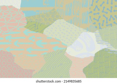 Abstract black strokes, Hand sketched Vector Pattern. Retro abstract pattern in geometric style. Abstract multicolored geometric pattern.	