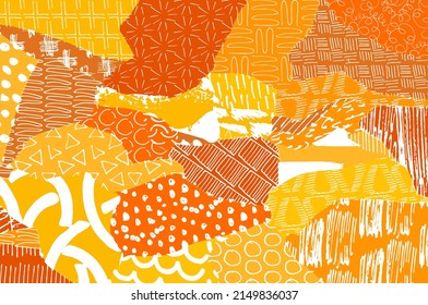Abstract black strokes, Hand sketched Vector Pattern. Retro abstract pattern in geometric style. Abstract multicolored geometric pattern.	