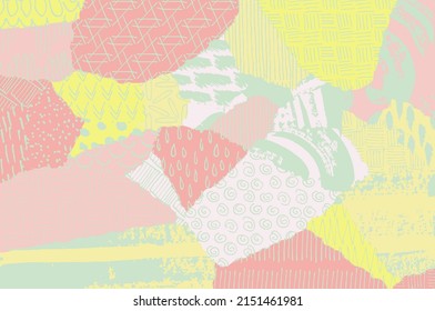 Abstract black strokes, Hand sketched Vector Pattern. Retro abstract pattern in geometric style. Abstract multicolored geometric pattern.	
