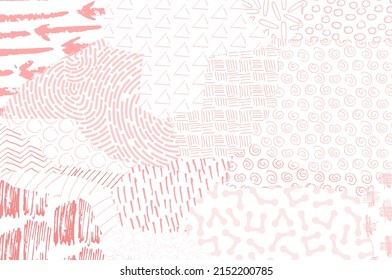 Abstract black strokes, Hand sketched Vector Pattern. Retro abstract pattern in geometric style. Abstract multicolored geometric pattern.	
