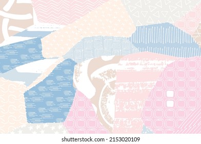 Abstract black strokes, Hand sketched Vector Pattern. Retro abstract pattern in geometric style. Abstract multicolored geometric pattern.	
