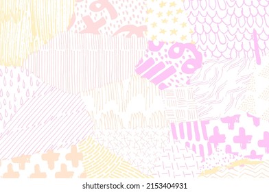 Abstract black strokes, Hand sketched Vector Pattern. Retro abstract pattern in geometric style. Abstract multicolored geometric pattern.	
