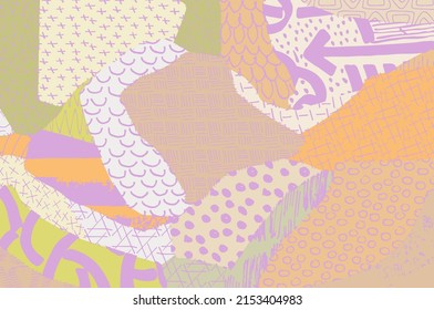 Abstract black strokes, Hand sketched Vector Pattern. Retro abstract pattern in geometric style. Abstract multicolored geometric pattern.	
