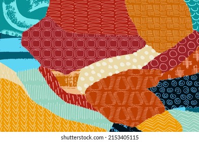 Resumen de trazos negros, patrón vector esbozado por la mano. Patrón abstracto retro en estilo geométrico. Resumen de patrón geométrico multicolor.	
