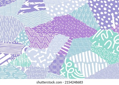 Abstract black strokes, Hand sketched Vector Pattern. Retro abstract pattern in geometric style. Abstract multicolored geometric pattern.	
