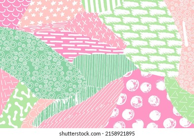 Abstract black strokes, Hand sketched Vector Pattern. Retro abstract pattern in geometric style. Abstract multicolored geometric pattern.	
