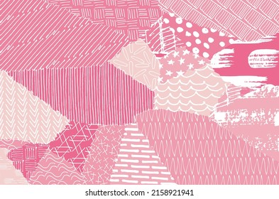 Abstract black strokes, Hand sketched Vector Pattern. Retro abstract pattern in geometric style. Abstract multicolored geometric pattern.	
