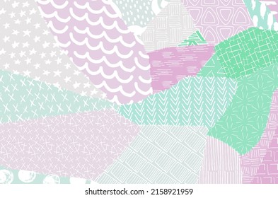 Abstract black strokes, Hand sketched Vector Pattern. Retro abstract pattern in geometric style. Abstract multicolored geometric pattern.	
