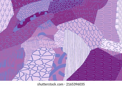 Abstract black strokes, Hand sketched Vector Pattern. Retro abstract pattern in geometric style. Abstract multicolored geometric pattern.	
