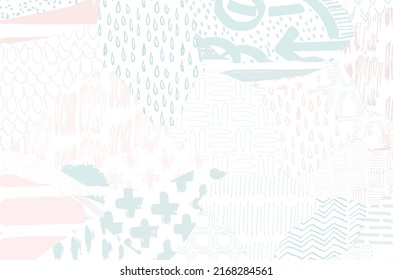 Abstract black strokes, Hand sketched Vector Pattern. Retro abstract pattern in geometric style. Abstract multicolored geometric pattern.	
