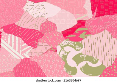 Abstract black strokes, Hand sketched Vector Pattern. Retro abstract pattern in geometric style. Abstract multicolored geometric pattern.	
