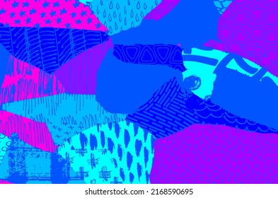 Abstract black strokes, Hand sketched Vector Pattern. Retro abstract pattern in geometric style. Abstract multicolored geometric pattern.	
