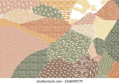 Abstract black strokes, Hand sketched Vector Pattern. Retro abstract pattern in geometric style. Abstract multicolored geometric pattern.	
