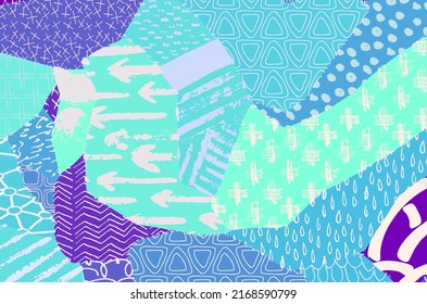 Abstract black strokes, Hand sketched Vector Pattern. Retro abstract pattern in geometric style. Abstract multicolored geometric pattern.	
