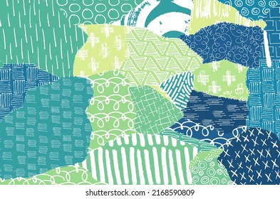 Abstract black strokes, Hand sketched Vector Pattern. Retro abstract pattern in geometric style. Abstract multicolored geometric pattern.	
