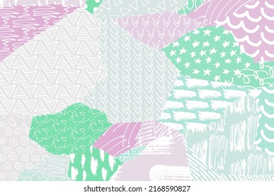Abstract black strokes, Hand sketched Vector Pattern. Retro abstract pattern in geometric style. Abstract multicolored geometric pattern.	
