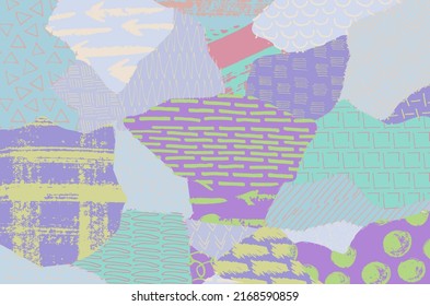 Abstract black strokes, Hand sketched Vector Pattern. Retro abstract pattern in geometric style. Abstract multicolored geometric pattern.	
