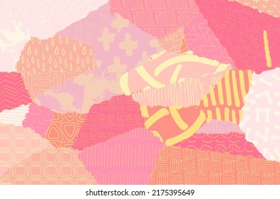Abstract black strokes, Hand sketched Vector Pattern. Retro abstract pattern in geometric style. Abstract multicolored geometric pattern.	
