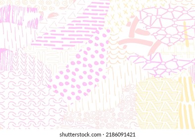 Abstract black strokes, Hand sketched Vector Pattern. Retro abstract pattern in geometric style. Abstract multicolored geometric pattern.	
