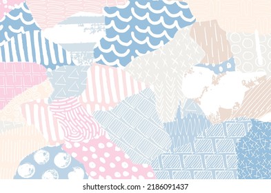 Abstract black strokes, Hand sketched Vector Pattern. Retro abstract pattern in geometric style. Abstract multicolored geometric pattern.	
