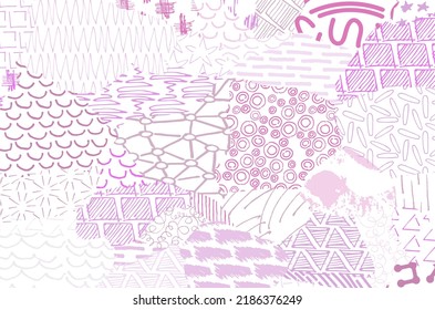 Abstract black strokes, Hand sketched Vector Pattern. Retro abstract pattern in geometric style. Abstract multicolored geometric pattern.	
