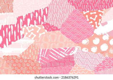 Abstract black strokes, Hand sketched Vector Pattern. Retro abstract pattern in geometric style. Abstract multicolored geometric pattern.	
