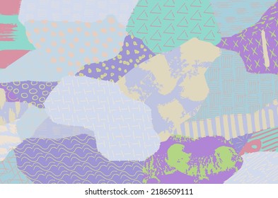 Abstract black strokes, Hand sketched Vector Pattern. Retro abstract pattern in geometric style. Abstract multicolored geometric pattern.	
