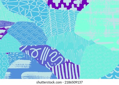 Abstract black strokes, Hand sketched Vector Pattern. Retro abstract pattern in geometric style. Abstract multicolored geometric pattern.	
