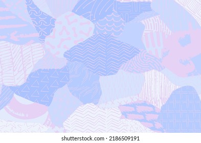 Abstract black strokes, Hand sketched Vector Pattern. Retro abstract pattern in geometric style. Abstract multicolored geometric pattern.	
