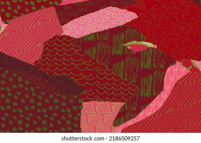 Abstract black strokes, Hand sketched Vector Pattern. Retro abstract pattern in geometric style. Abstract multicolored geometric pattern.	
