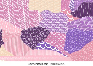 Abstract black strokes, Hand sketched Vector Pattern. Retro abstract pattern in geometric style. Abstract multicolored geometric pattern.	
