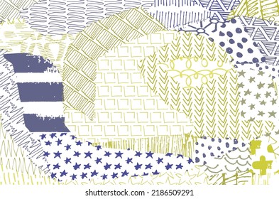 Abstract black strokes, Hand sketched Vector Pattern. Retro abstract pattern in geometric style. Abstract multicolored geometric pattern.	
