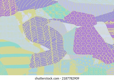 Abstract black strokes, Hand sketched Vector Pattern. Retro abstract pattern in geometric style. Abstract multicolored geometric pattern.	