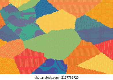 Abstract black strokes, Hand sketched Vector Pattern. Retro abstract pattern in geometric style. Abstract multicolored geometric pattern.	