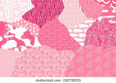 Abstract black strokes, Hand sketched Vector Pattern. Retro abstract pattern in geometric style. Abstract multicolored geometric pattern.	