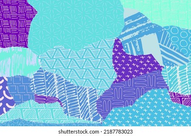 Abstract black strokes, Hand sketched Vector Pattern. Retro abstract pattern in geometric style. Abstract multicolored geometric pattern.	