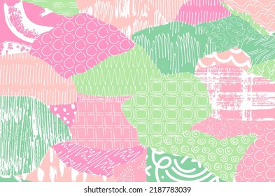 Abstract black strokes, Hand sketched Vector Pattern. Retro abstract pattern in geometric style. Abstract multicolored geometric pattern.	