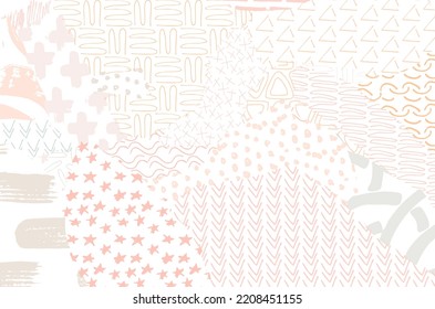 Abstract black strokes, Hand sketched Vector Pattern. Retro abstract pattern in geometric style. Abstract multicolored geometric pattern.	
